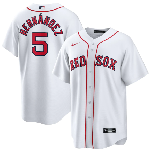 Men's Boston Red Sox #5 Kiké Hernández White Cool Base Stitched Baseball Jersey Men's Boston Red Sox #5 Kiké Hernández White Cool Base Stitched Baseball Jersey